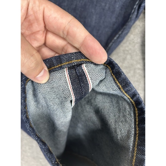 J. Crew Selvedge Flex Jeans Mens 40x32 Dark Wash Straight Leg Stretch - Picture 4 of 11